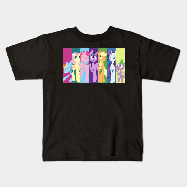 Pony friends Kids T-Shirt by Imaplatypus